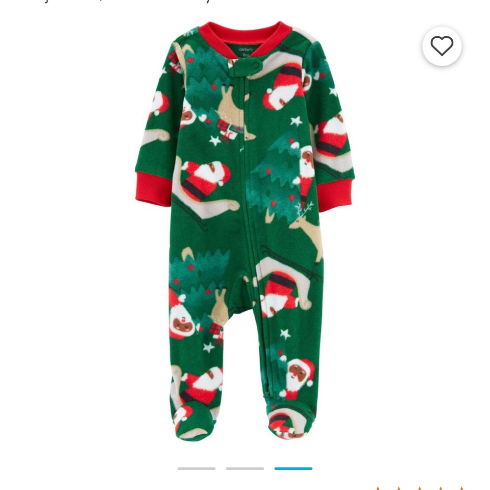Infant fleece Christmas footed pj